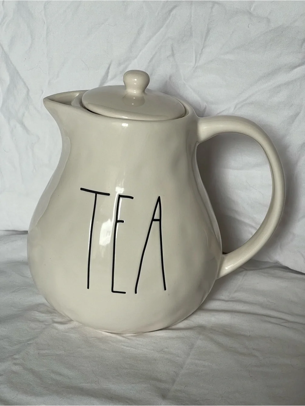 Rae Dunn by Magenta ceramic teapot TEA  black lettering new tea pot